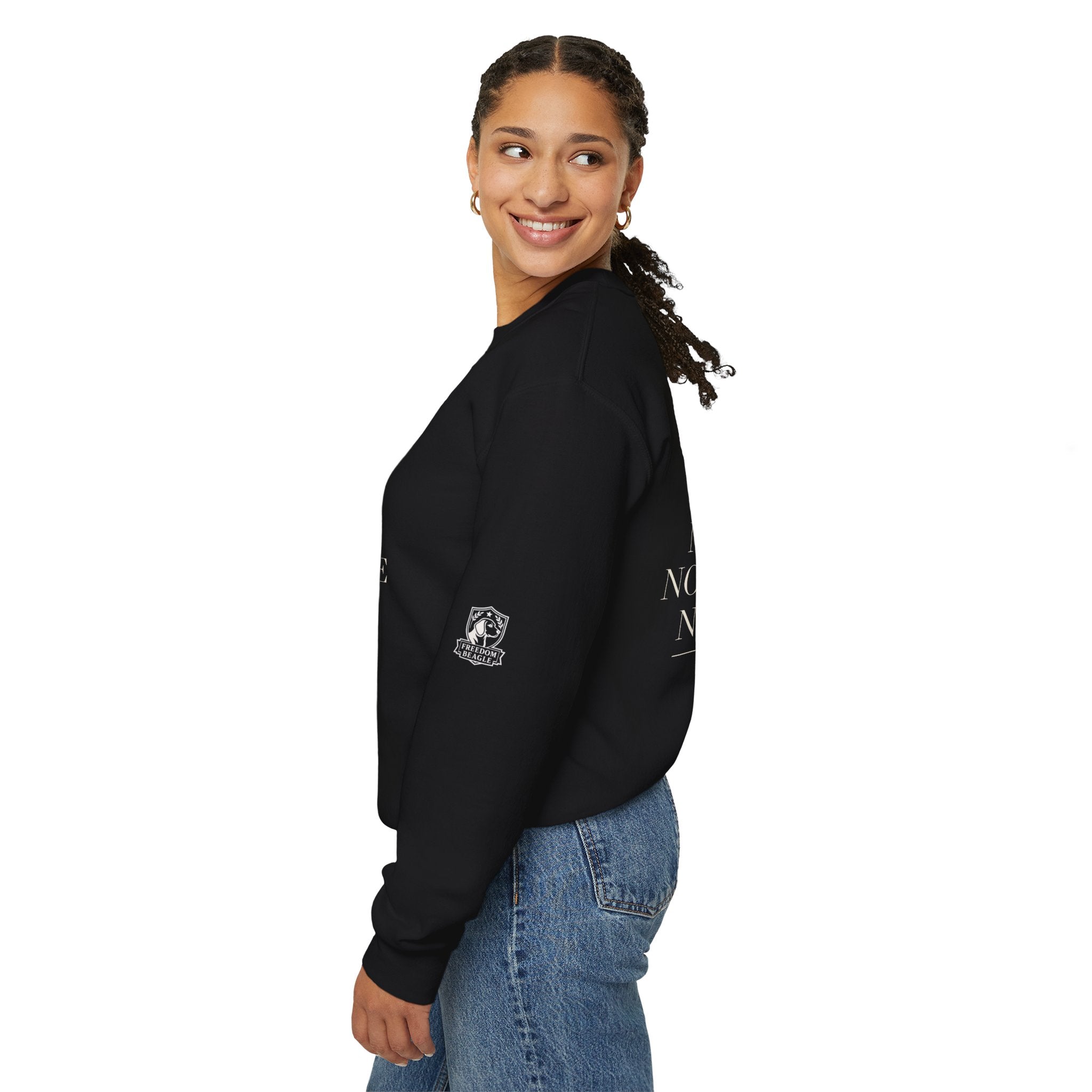 Freedom Beagle Full Kit Crewneck — No Party, No Masters, No Leash (Black)