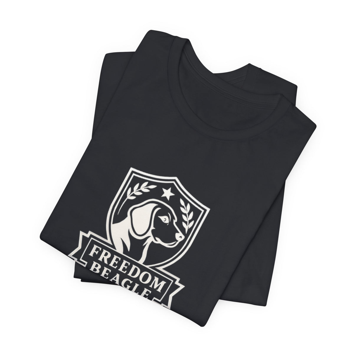 Freedom Beagle Crest — Left Chest Tee (Black)