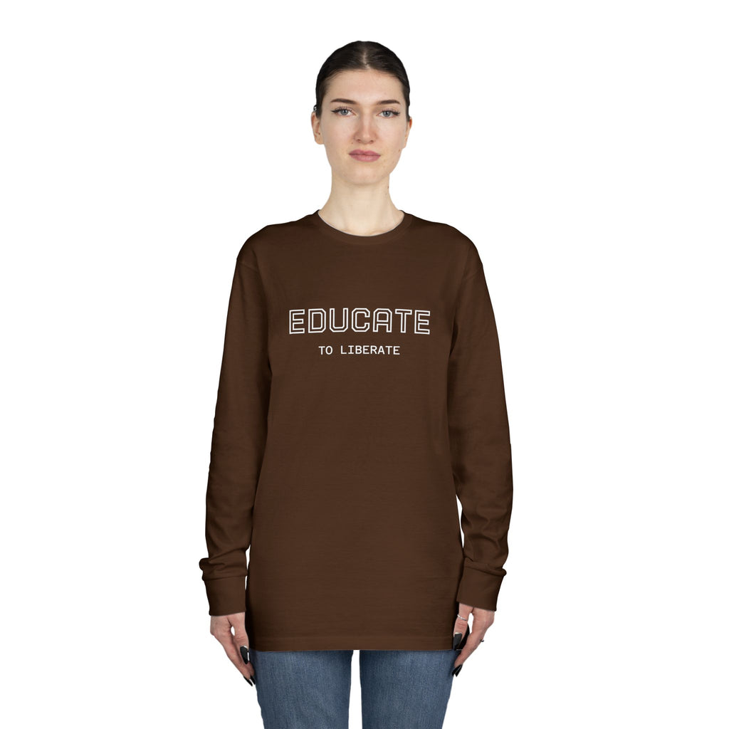 Long Sleeve Tee - Charlie Kirk, Educate to Liberate Design
