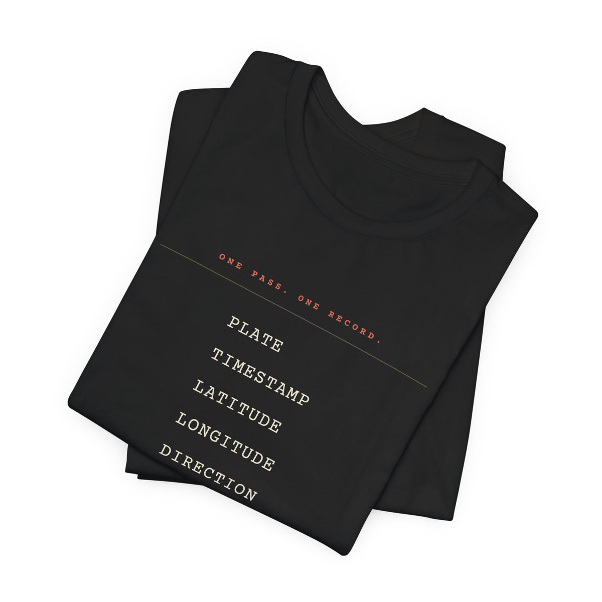 One Pass. One Record. — ALPR Tee (Black)