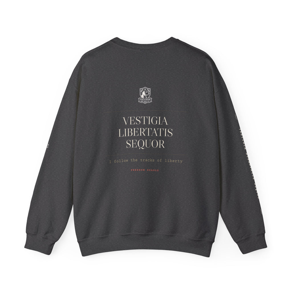 Vestigia Full Kit Crewneck — I Follow the Tracks of Liberty (Black)