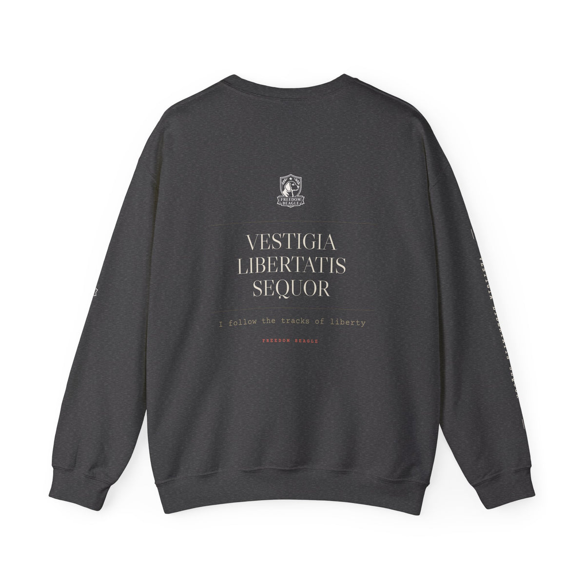 Vestigia Full Kit Crewneck — I Follow the Tracks of Liberty (Black)