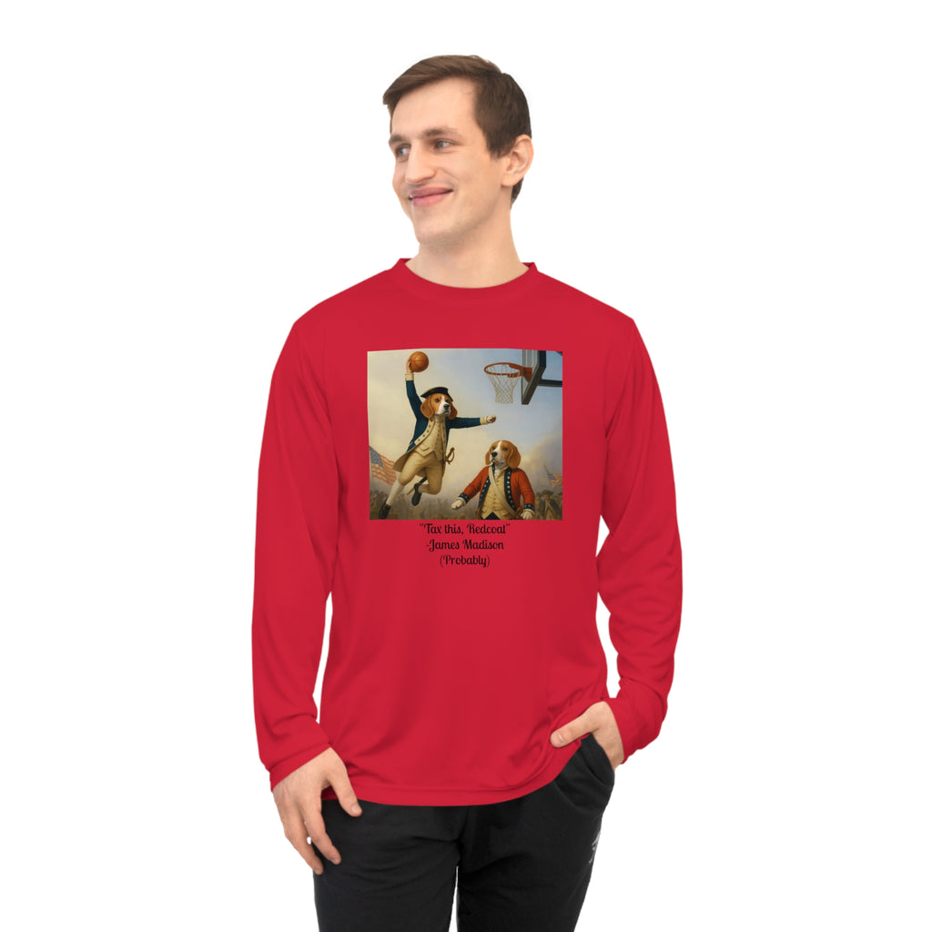 Unisex Performance Long Sleeve Shirt with Basketball Design - Perfect for Sports, Gym, Gifts, Activewear, Birthday, Holidays