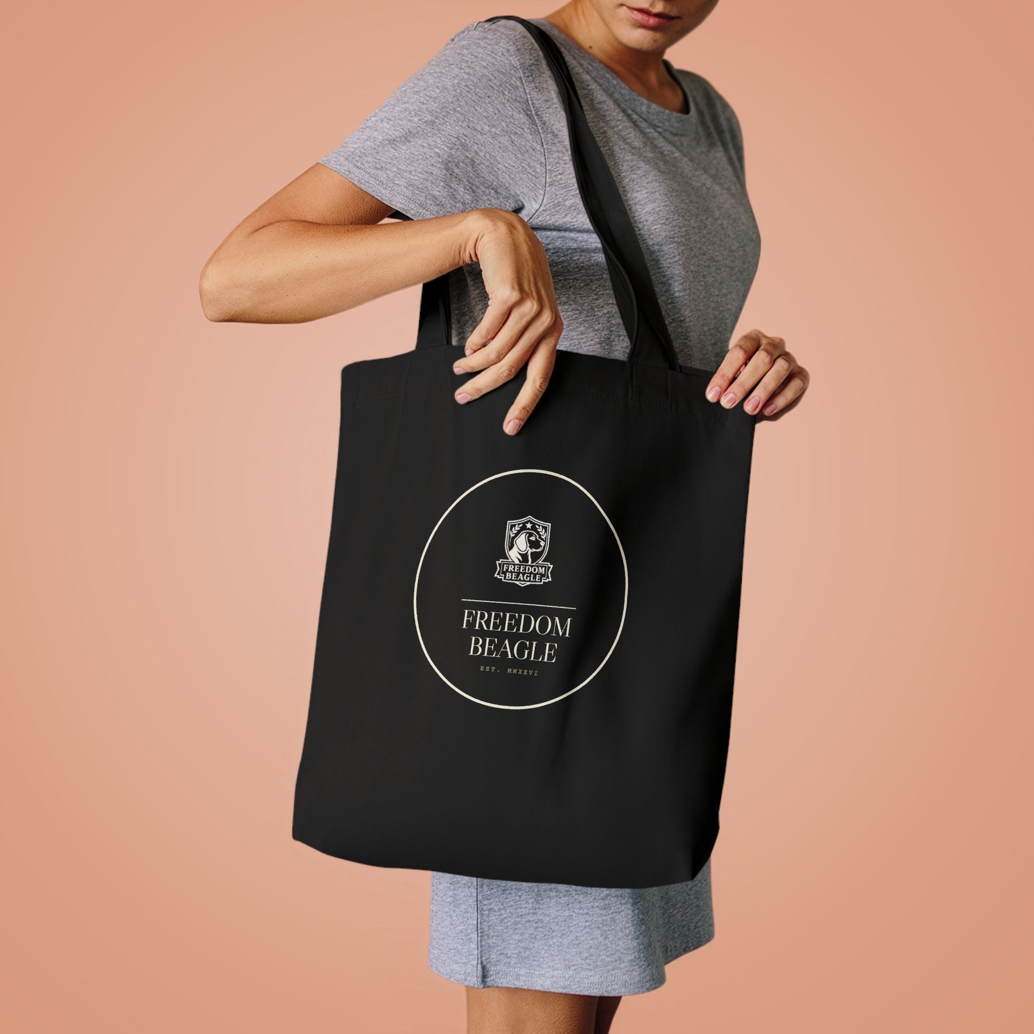 Freedom Beagle Seal — Roundel Tote (Black)