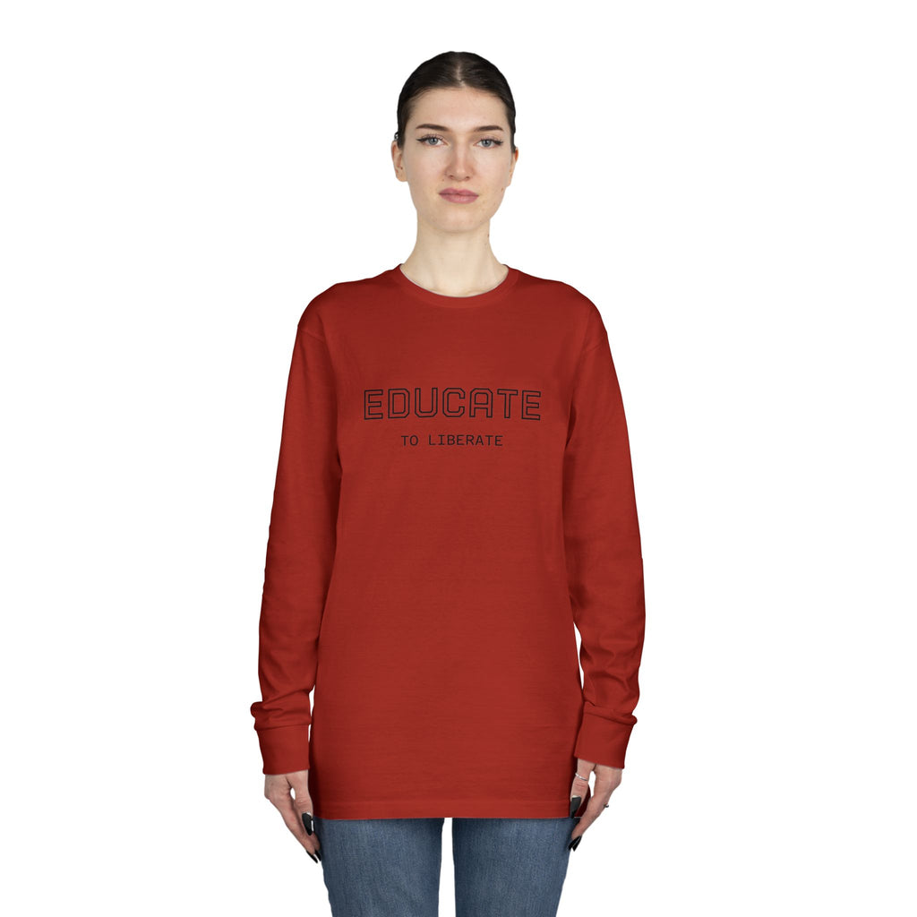 Long Sleeve Tee - Charlie Kirk, Educate to Liberate Design