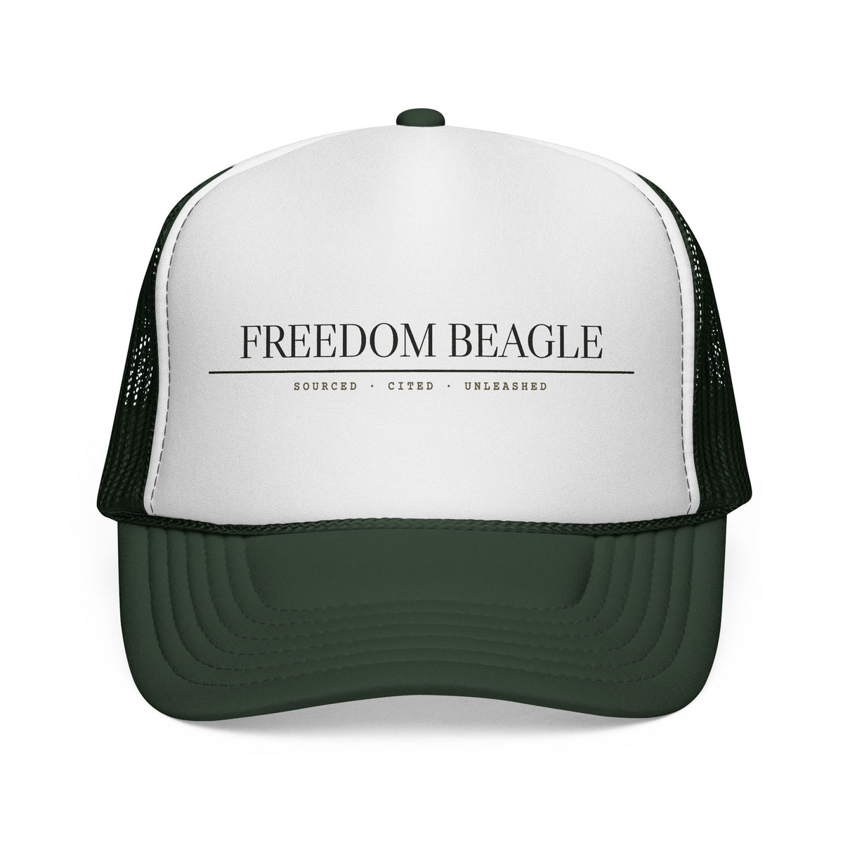 Freedom Beagle — Sourced, Cited, Unleashed Cap (Black)