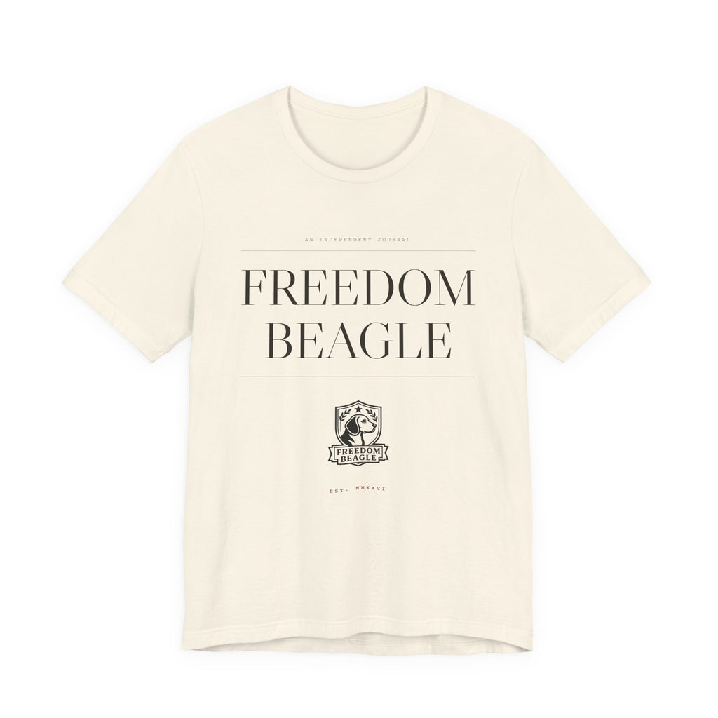 Freedom Beagle Masthead, Est. MMXXVI — Heritage Tee (Natural)