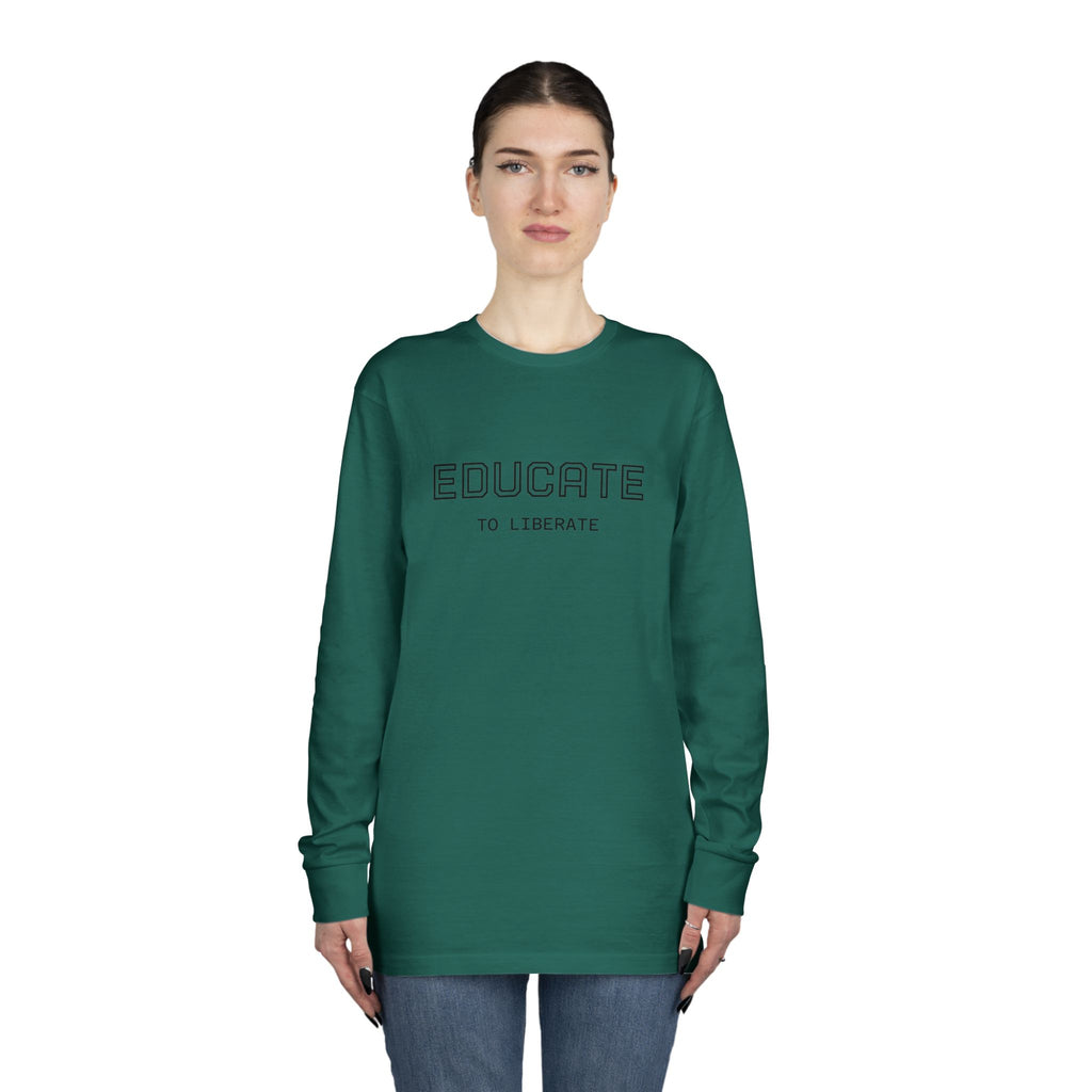 Long Sleeve Tee - Charlie Kirk, Educate to Liberate Design