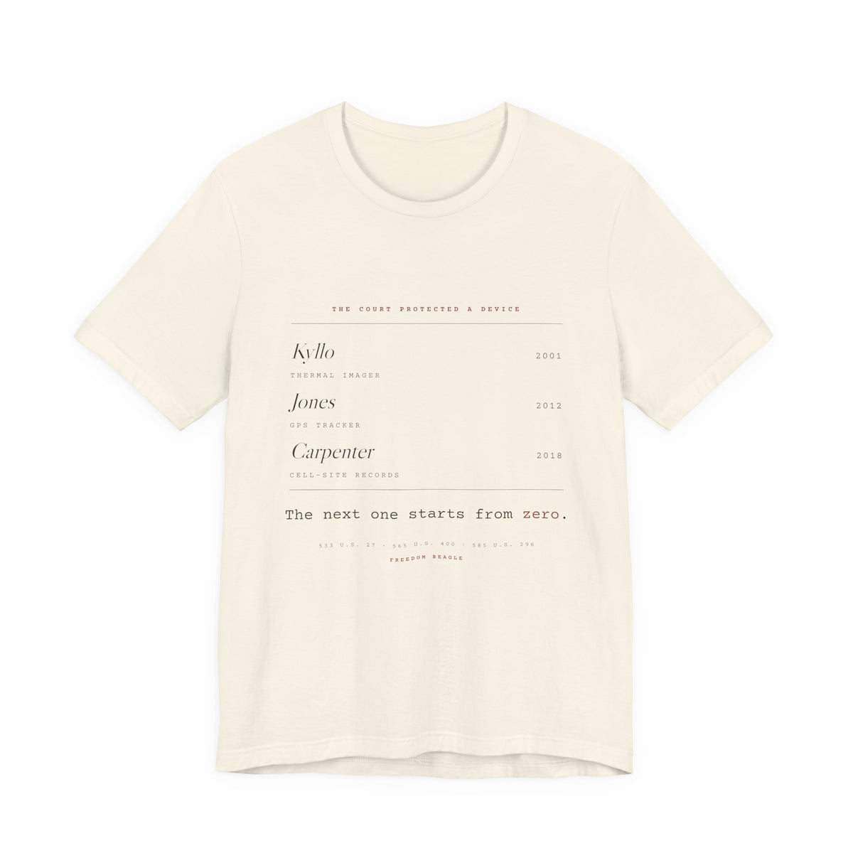 The Next One Starts From Zero — Fourth Amendment Tee (Natural)