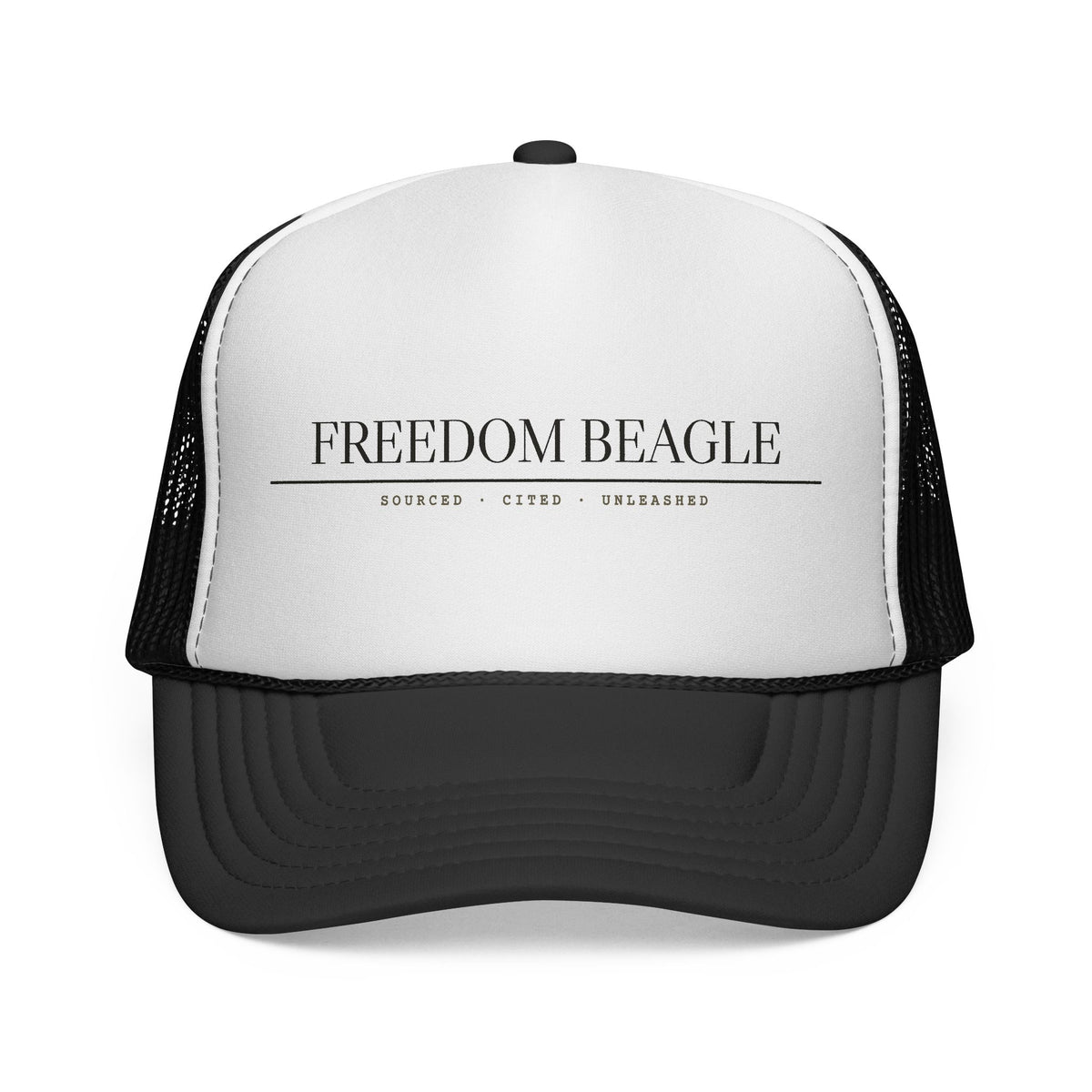 Freedom Beagle — Sourced, Cited, Unleashed Cap (Black)