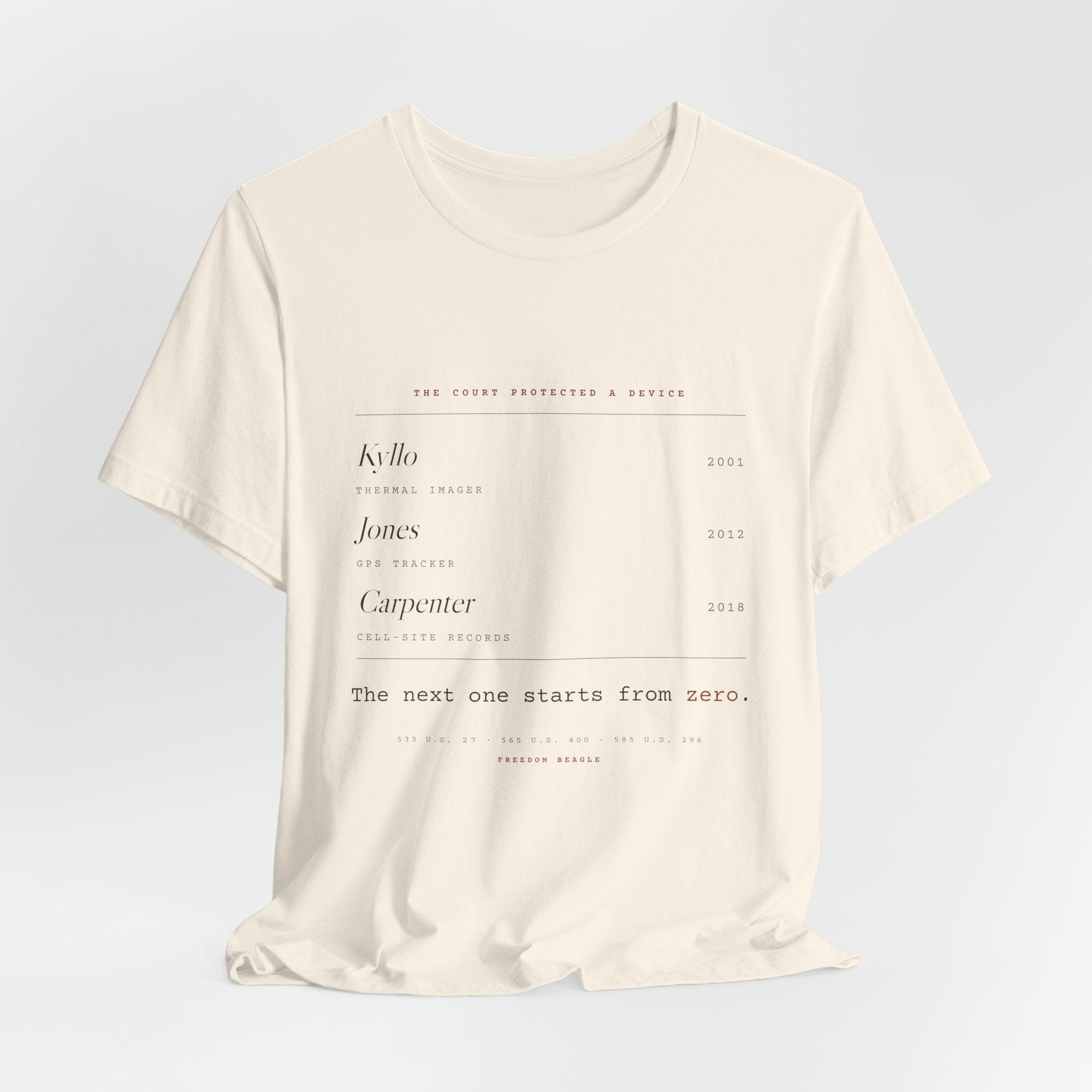 The Next One Starts From Zero — Fourth Amendment Tee (Natural)