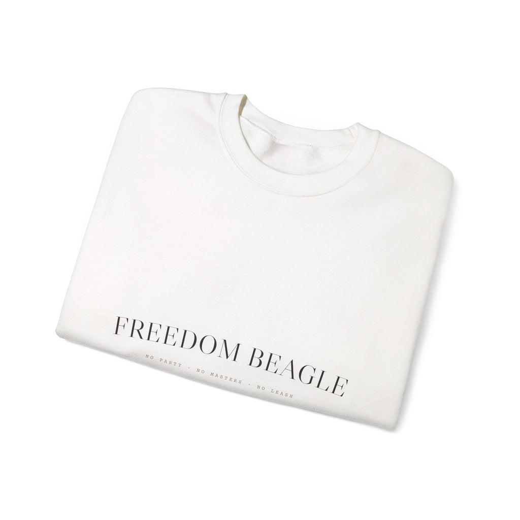 Freedom Beagle Crewneck — No Party, No Masters, No Leash (Sand)