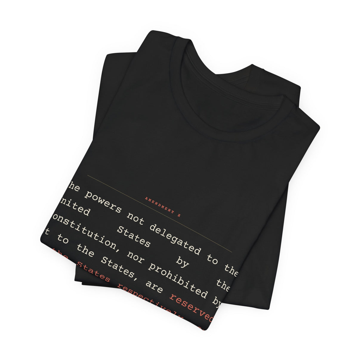 The Tenth Amendment, In Full — Reserved Powers Tee (Black)