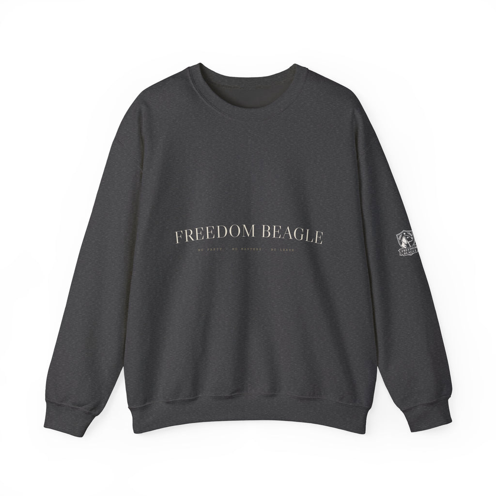 Freedom Beagle Crewneck — No Party, No Masters, No Leash (Black)