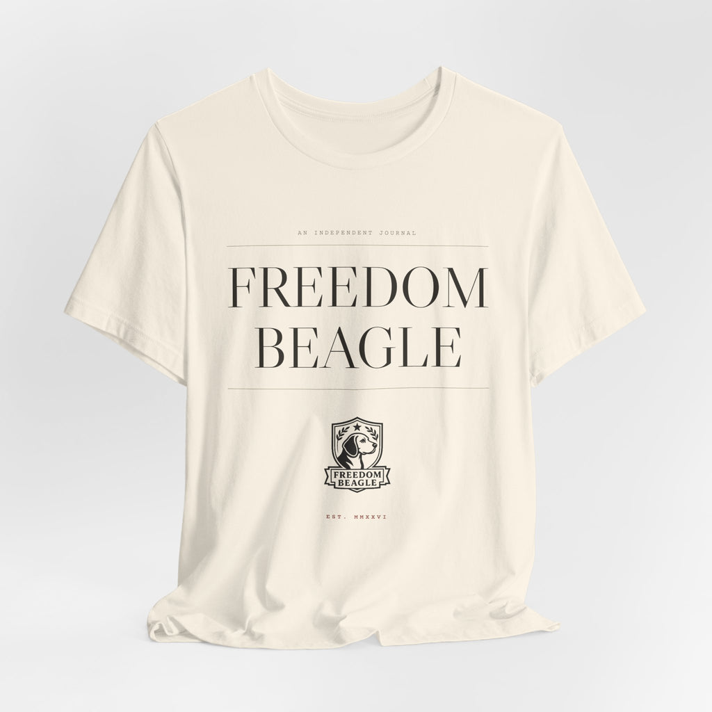 Freedom Beagle Masthead, Est. MMXXVI — Heritage Tee (Natural)