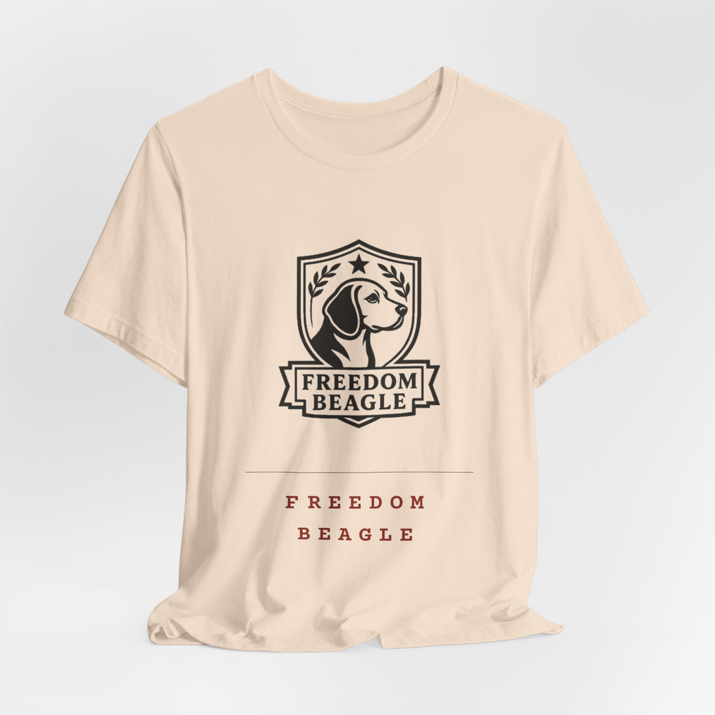 Freedom Beagle Crest — Left Chest Tee (Natural)