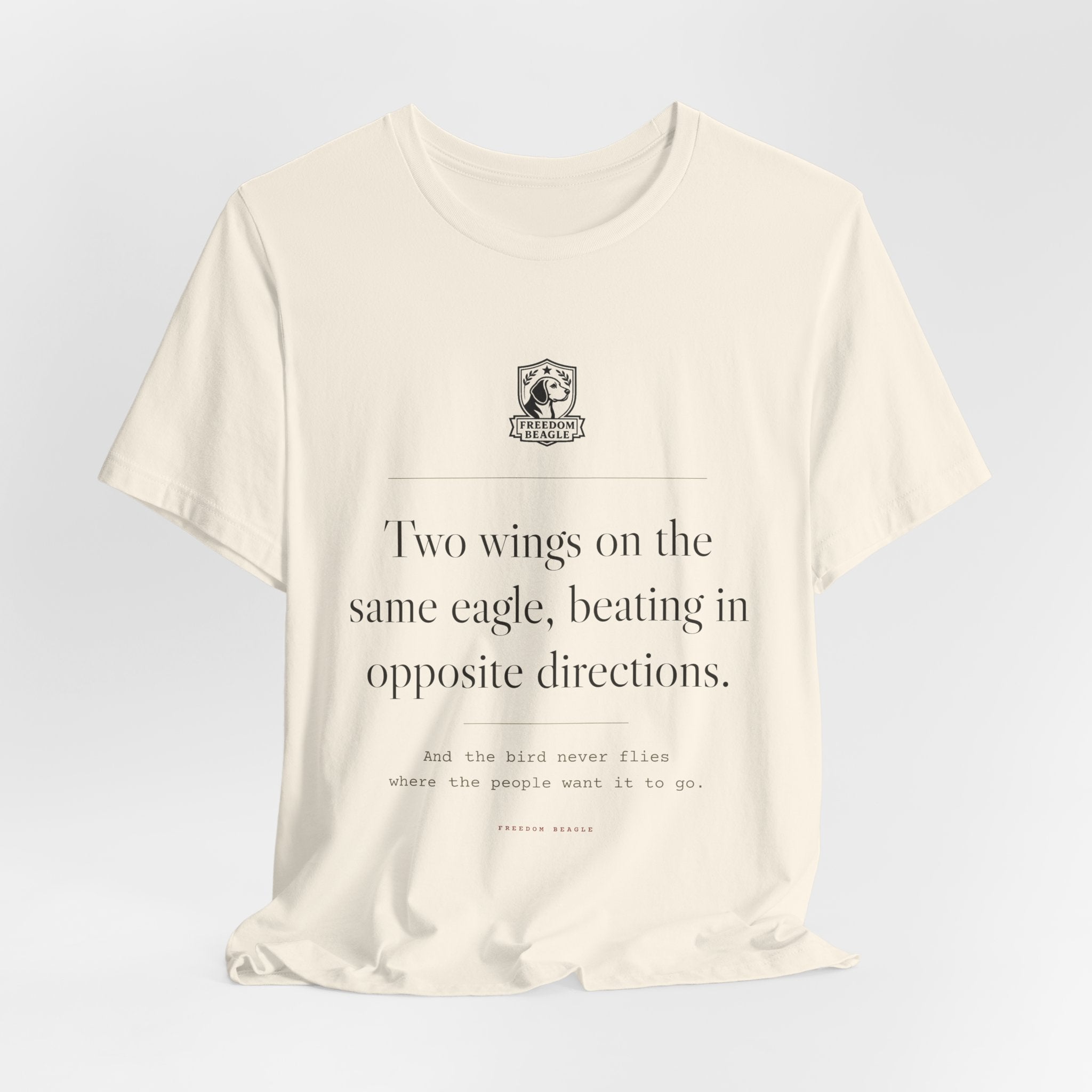 Two Wings on the Same Eagle — Two-Party Critique Tee (Natural)