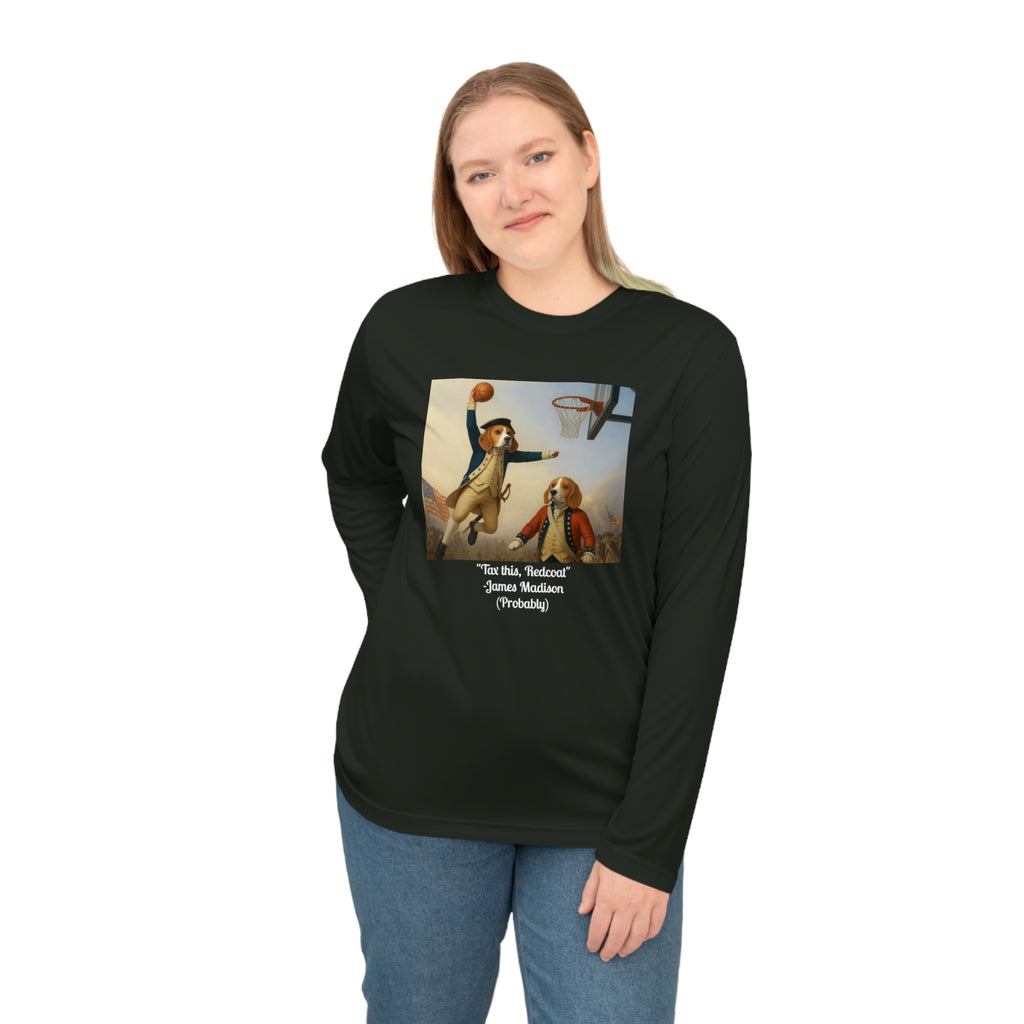 Unisex Performance Long Sleeve Shirt with Basketball Design - Perfect for Sports, Gym, Gifts, Activewear, Birthday, Holidays