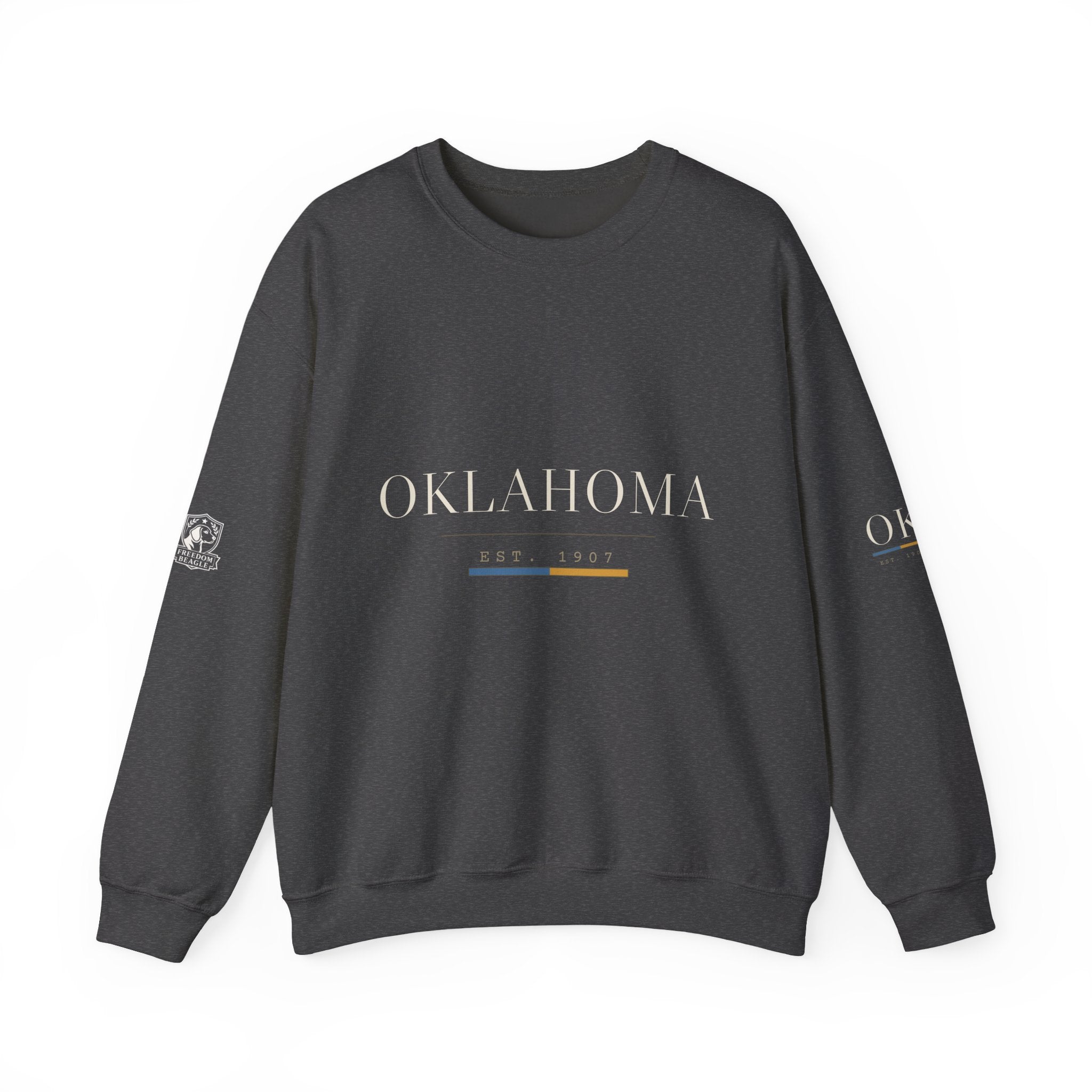 Oklahoma — Freedom Beagle State Series Crewneck (Black)