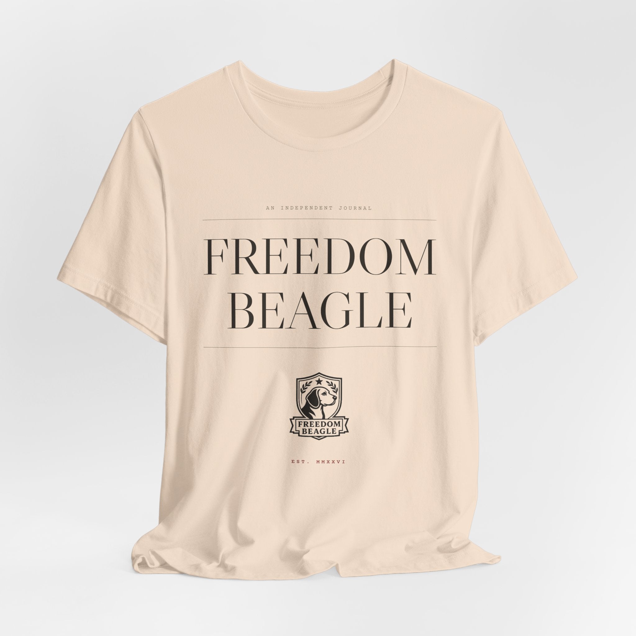 Freedom Beagle Masthead, Est. MMXXVI — Heritage Tee (Natural)