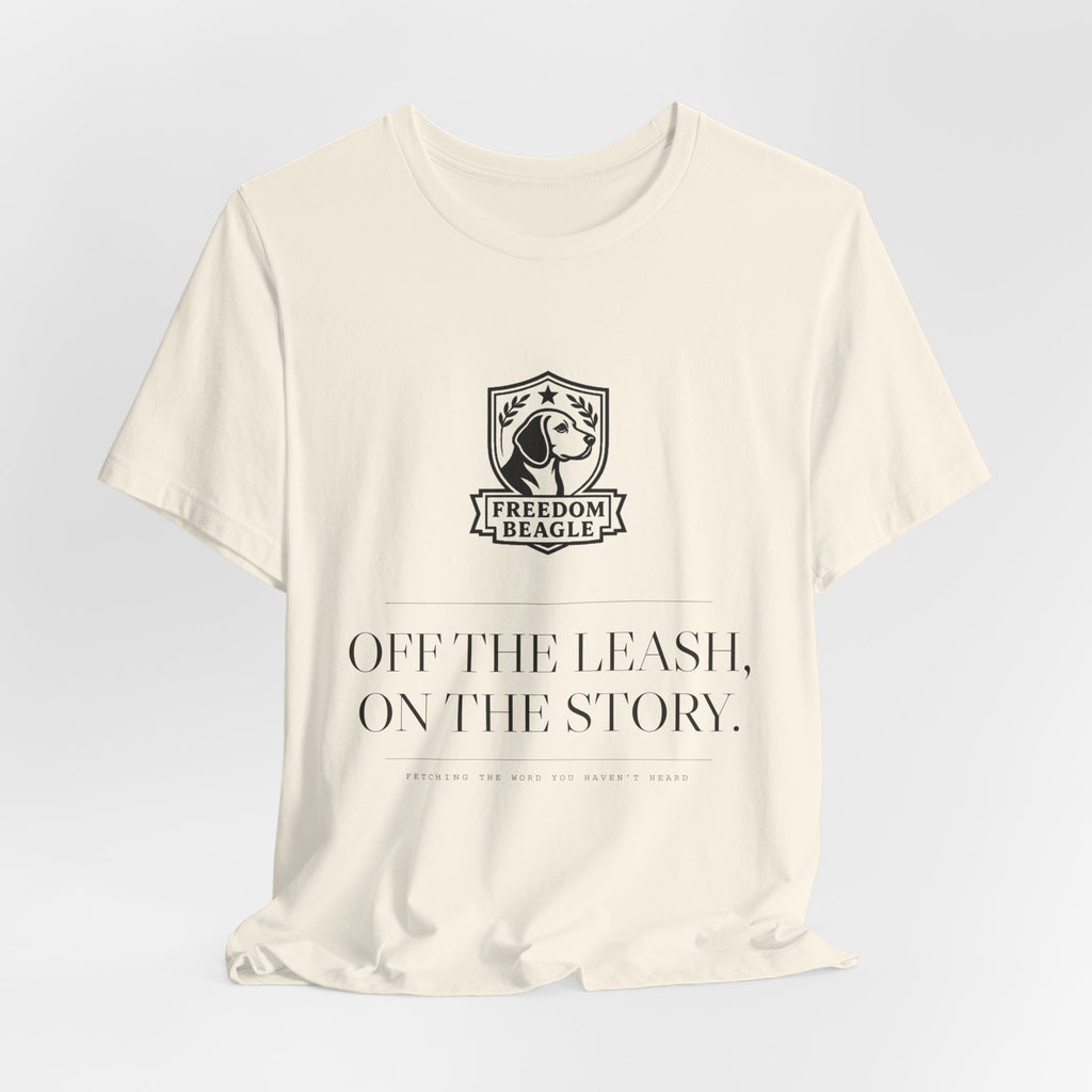 Off the Leash, On the Story — Freedom Beagle Crest Tee (Natural)