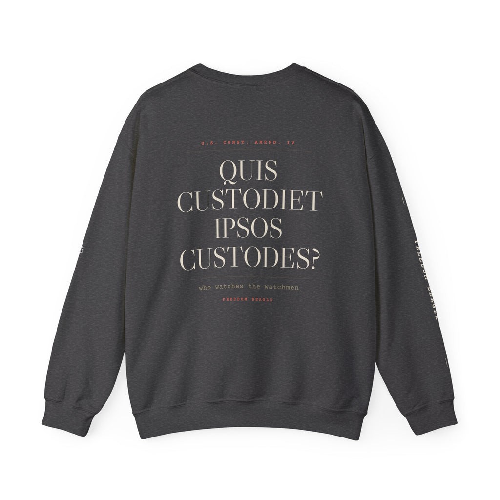 Quis Custodiet Full Kit Crewneck — Who Watches the Watchmen (Black)