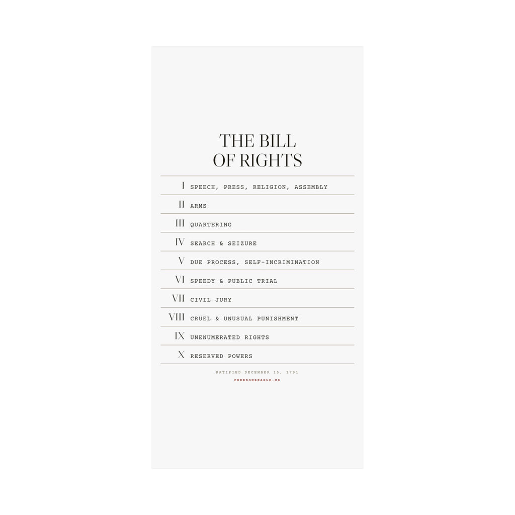 The Bill of Rights, I–X — Matte Poster